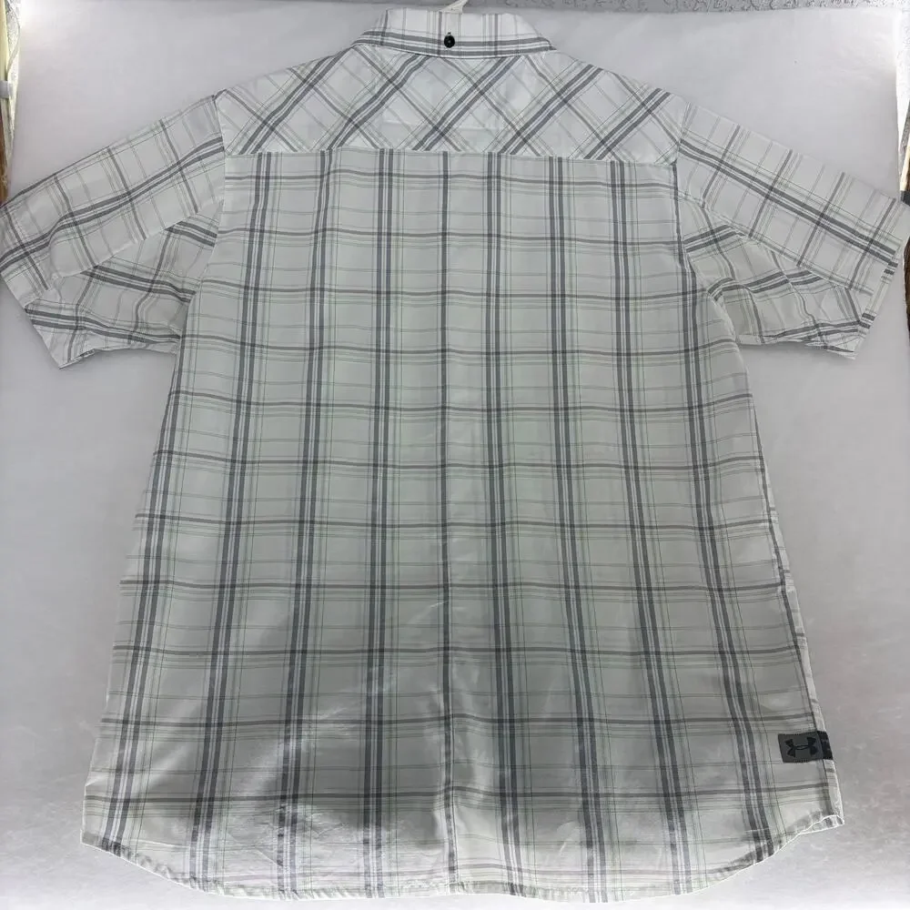 Under Armour HeatGear Plaid Button-Down Shirt — Size 2XL - Picture 2 of 15